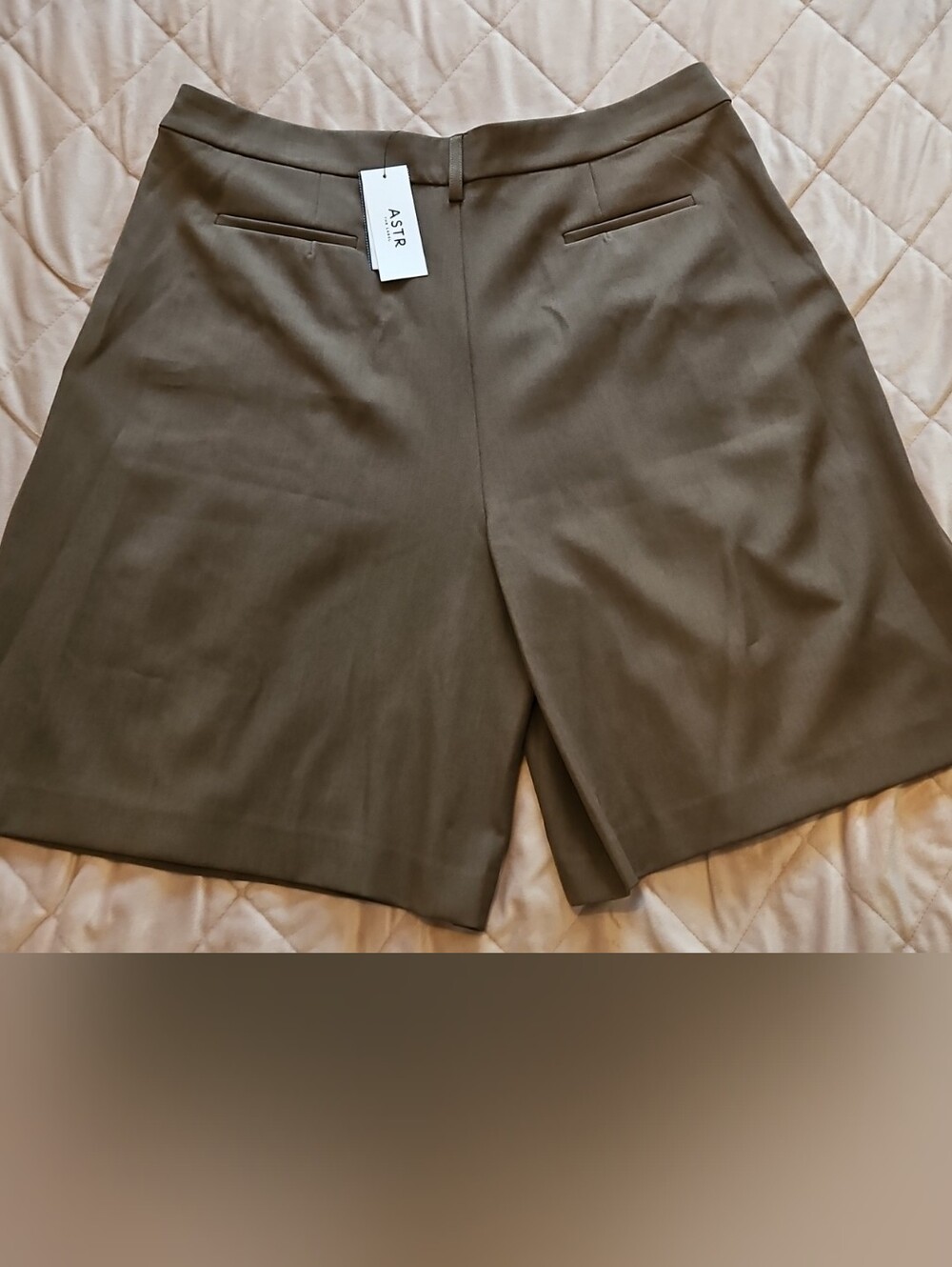 ASTR The Label Taupe Tailored High-Rise Bermuda Shorts